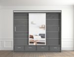 Florence High Gloss Wardrobe with Sliding Mirrors - Image 2