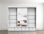 Florence High Gloss Wardrobe with Sliding Mirrors - Image 4